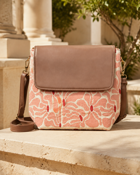 Floral Peach Sling Bag