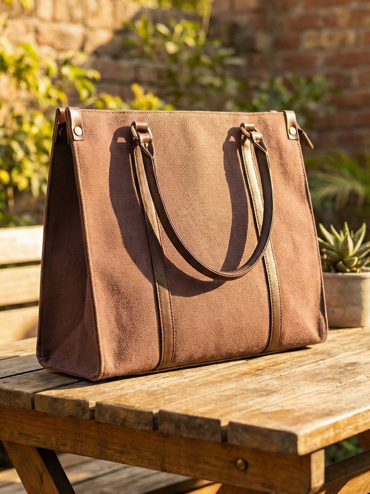 Designer Tote Bag - Brown 1